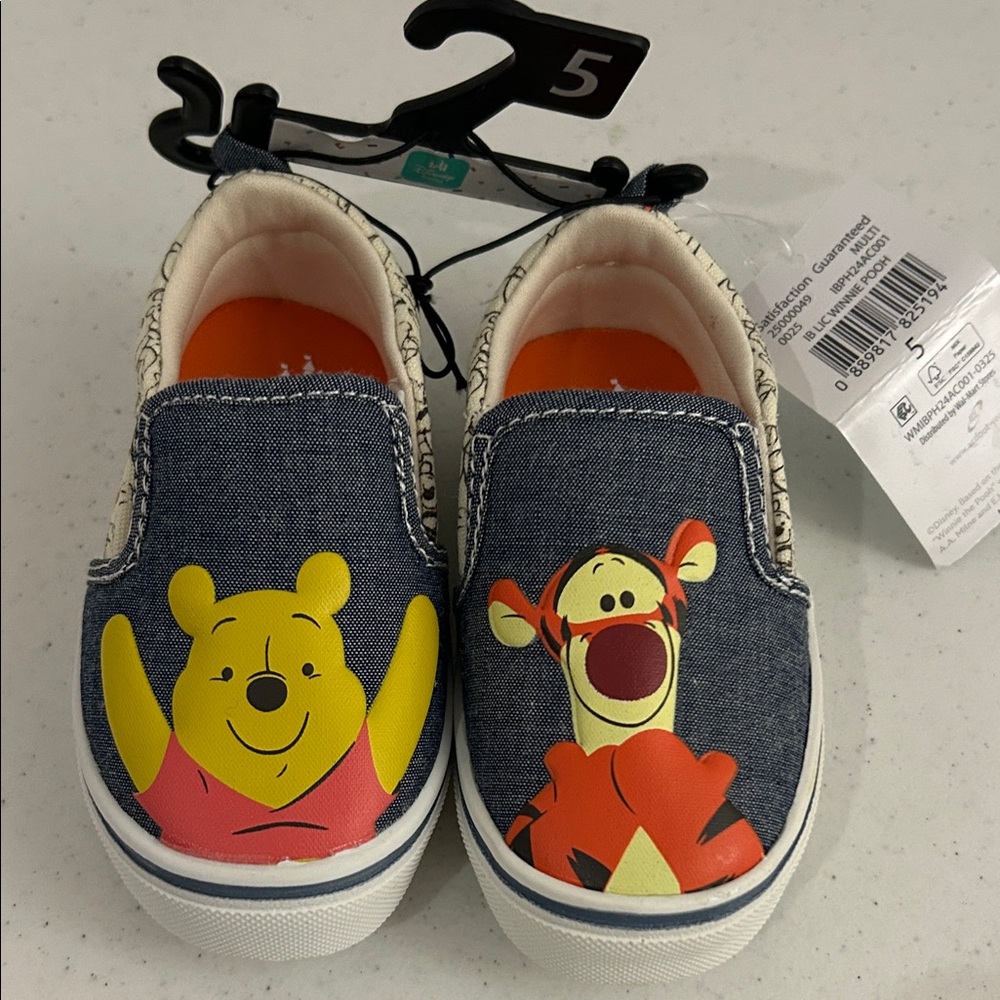 Disney Kids Sneakers with Pooh and Tigger - Denim Blue size 5